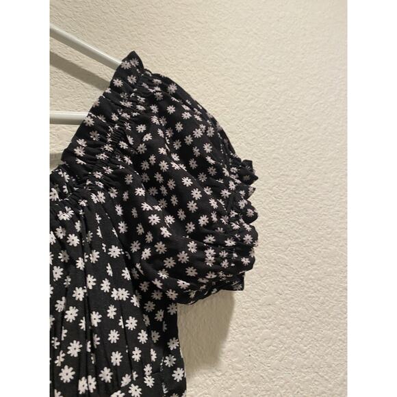 Princess Polly Black White Marion Floral Tie Front Mini Dress Size 8 - Picture 8 of 11